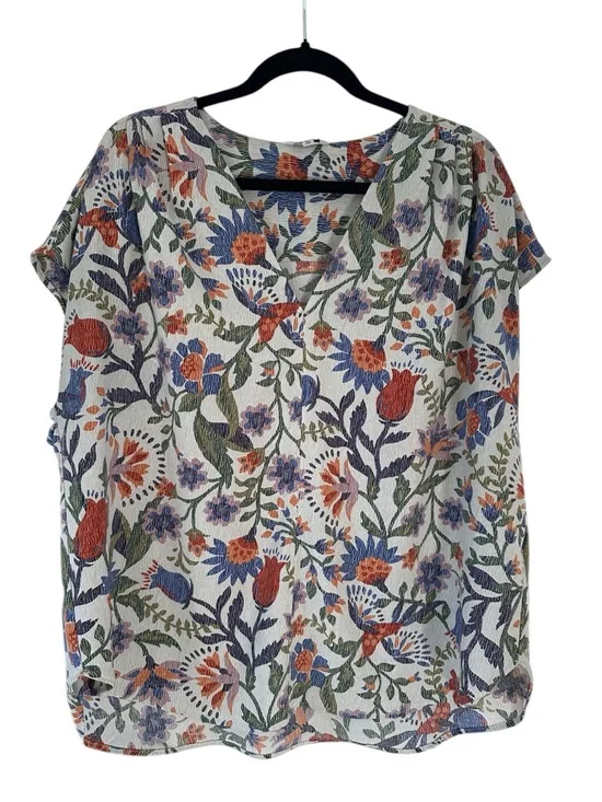 🌸 Reitmans Floral Blouse – Size XL – Lightweight & Airy V-Neck Top - Picture 2 of 9